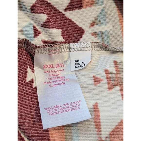 No Boundaries Aztec Print Womans Sz XXXL (21) Long Sleeve Ribbed Shirt Boho Fall - Picture 7 of 8